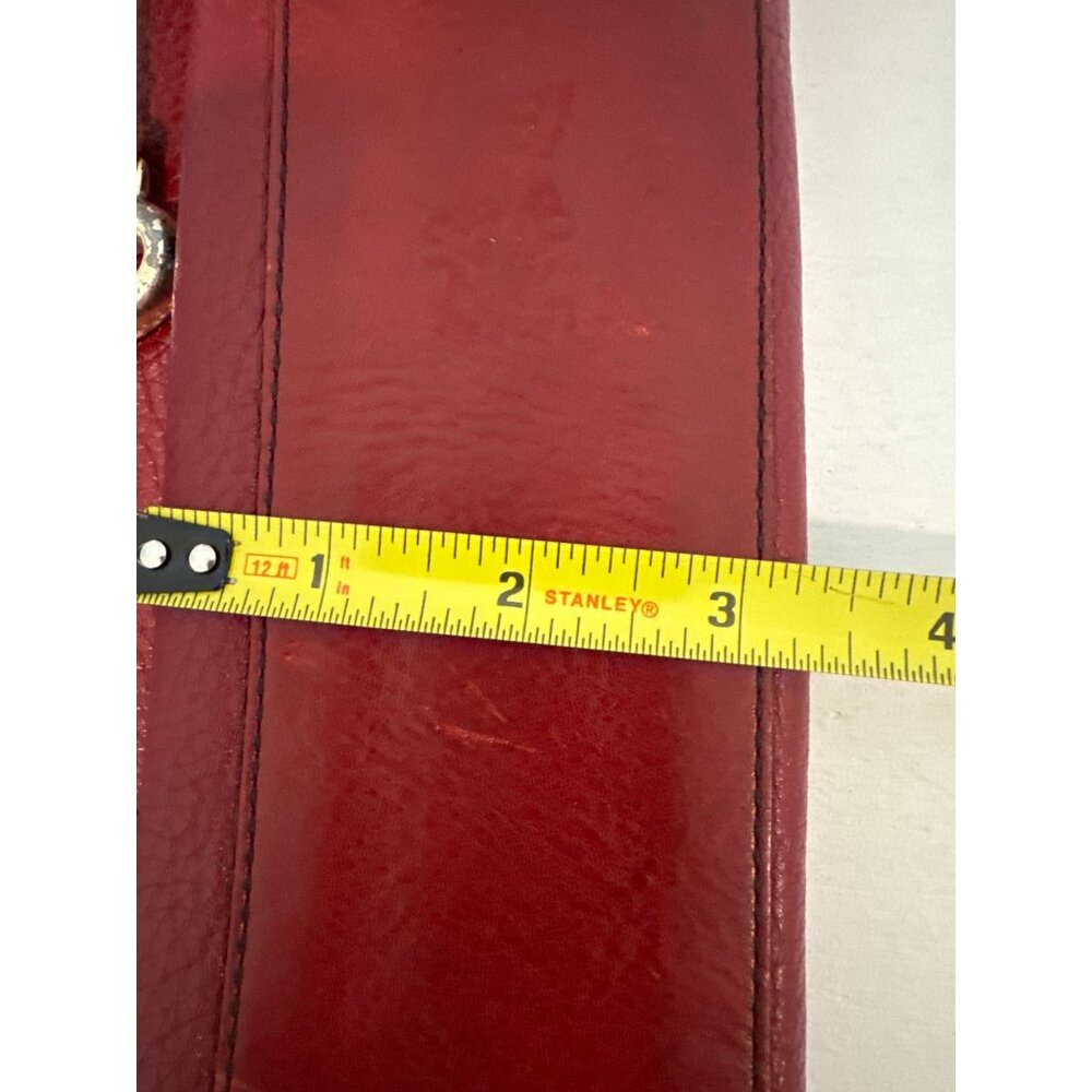Brighton Purse Charlotte Red Shoulder Bag Braid Strap Pebble Leather Heart Charm - Picture 9 of 11